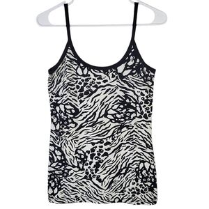 2218 * Op Ocean Pacific Animal Print Tank Black White Size L (11/13)